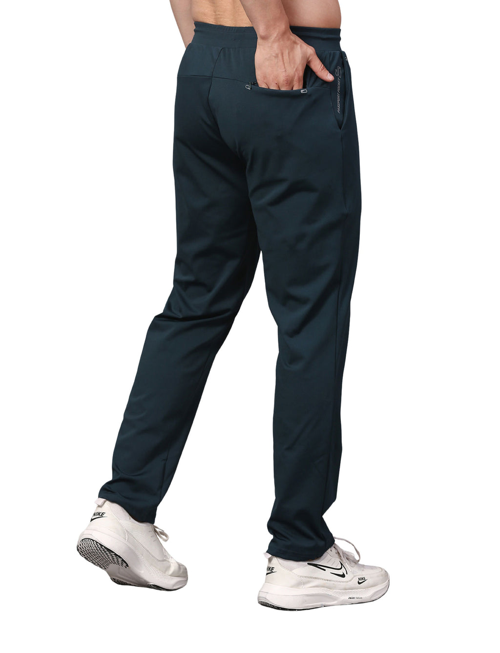 Men's Track Pants Slim Fit Joggers for Gen Z with Zipper Pocket Drawsting Teal