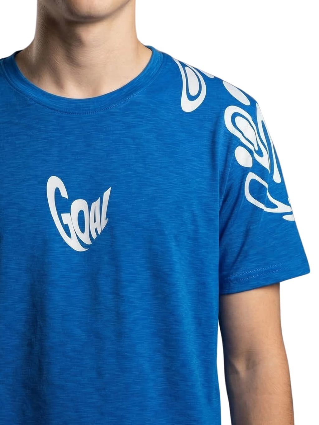 Blue round neck half sleeves casual wear T-shirt