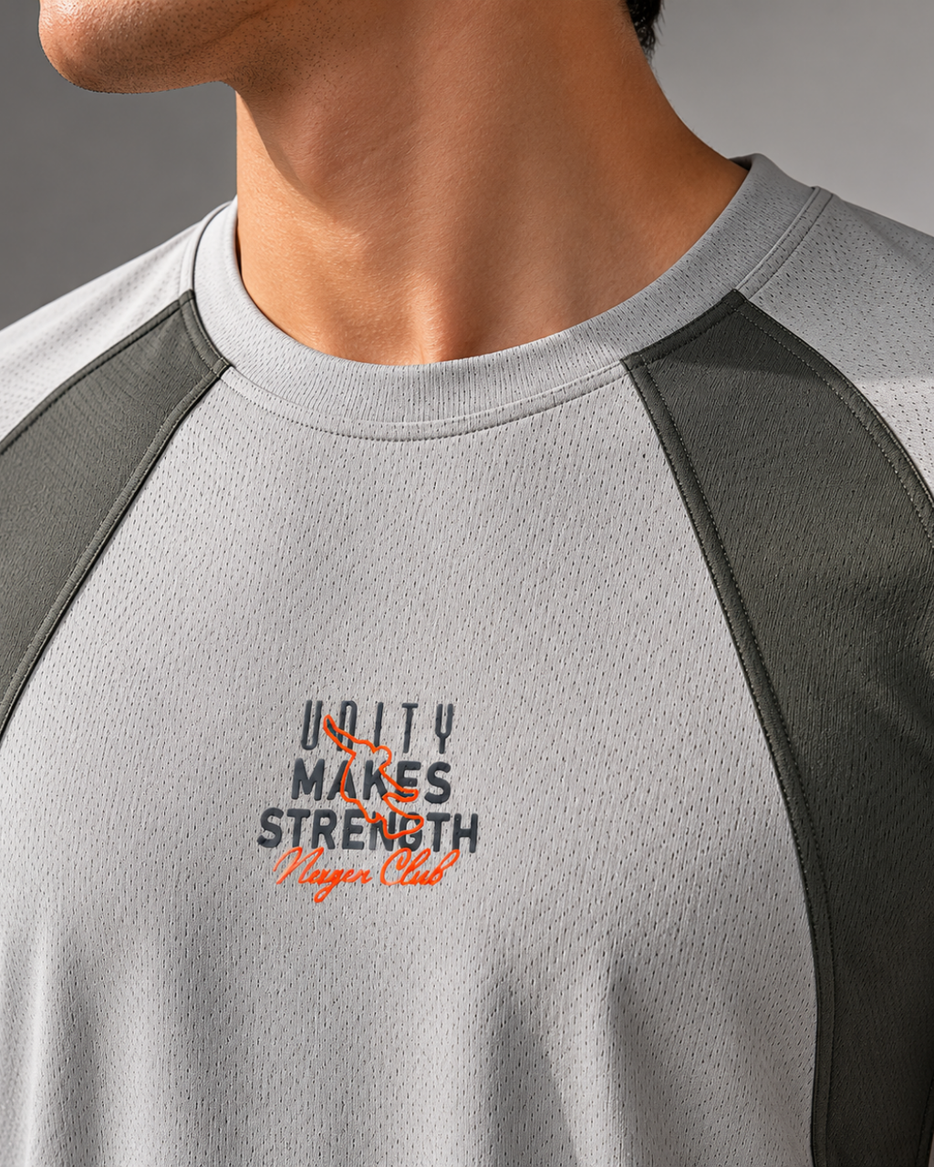 Men's Sports Co-ord Set – Unity Makes Strength | Light Grey & Charcoal