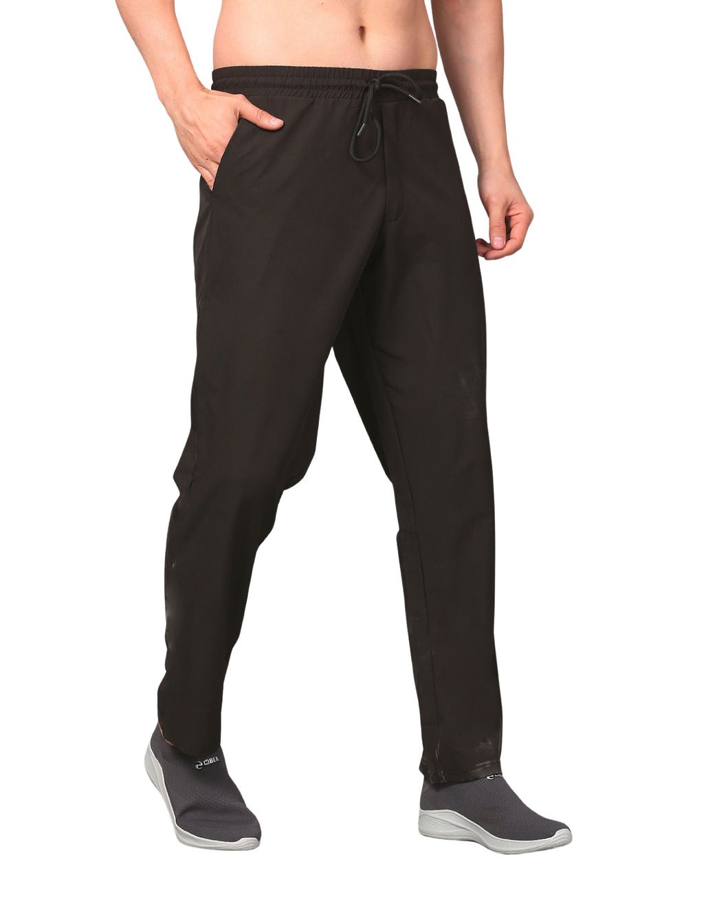 Men's Track Pants Sport Slim Fit Joggers for Gen Z with Pocket Activewear Black