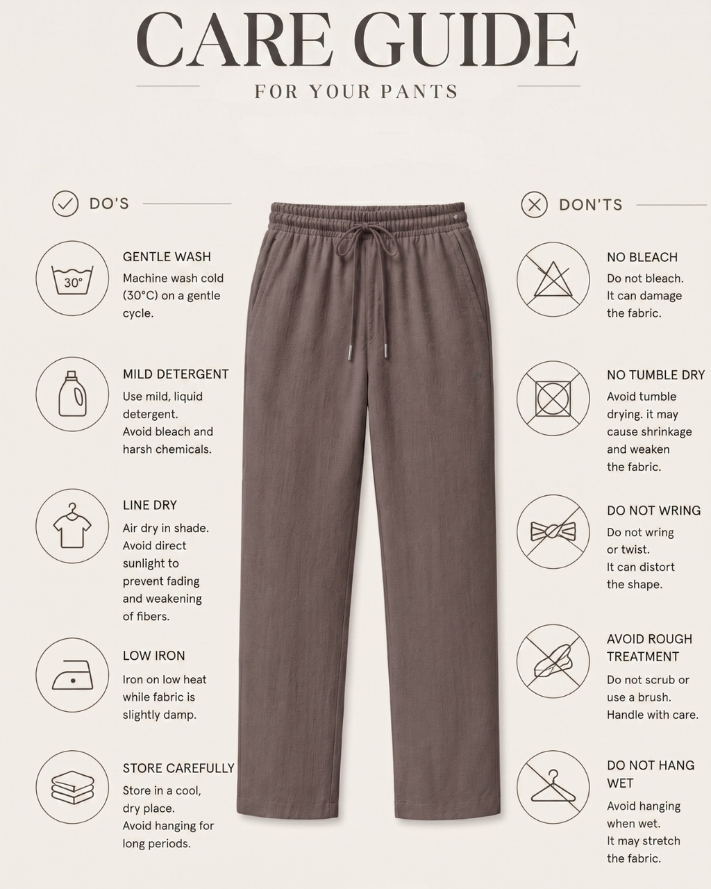 Linen Look Straight Fit Pants white