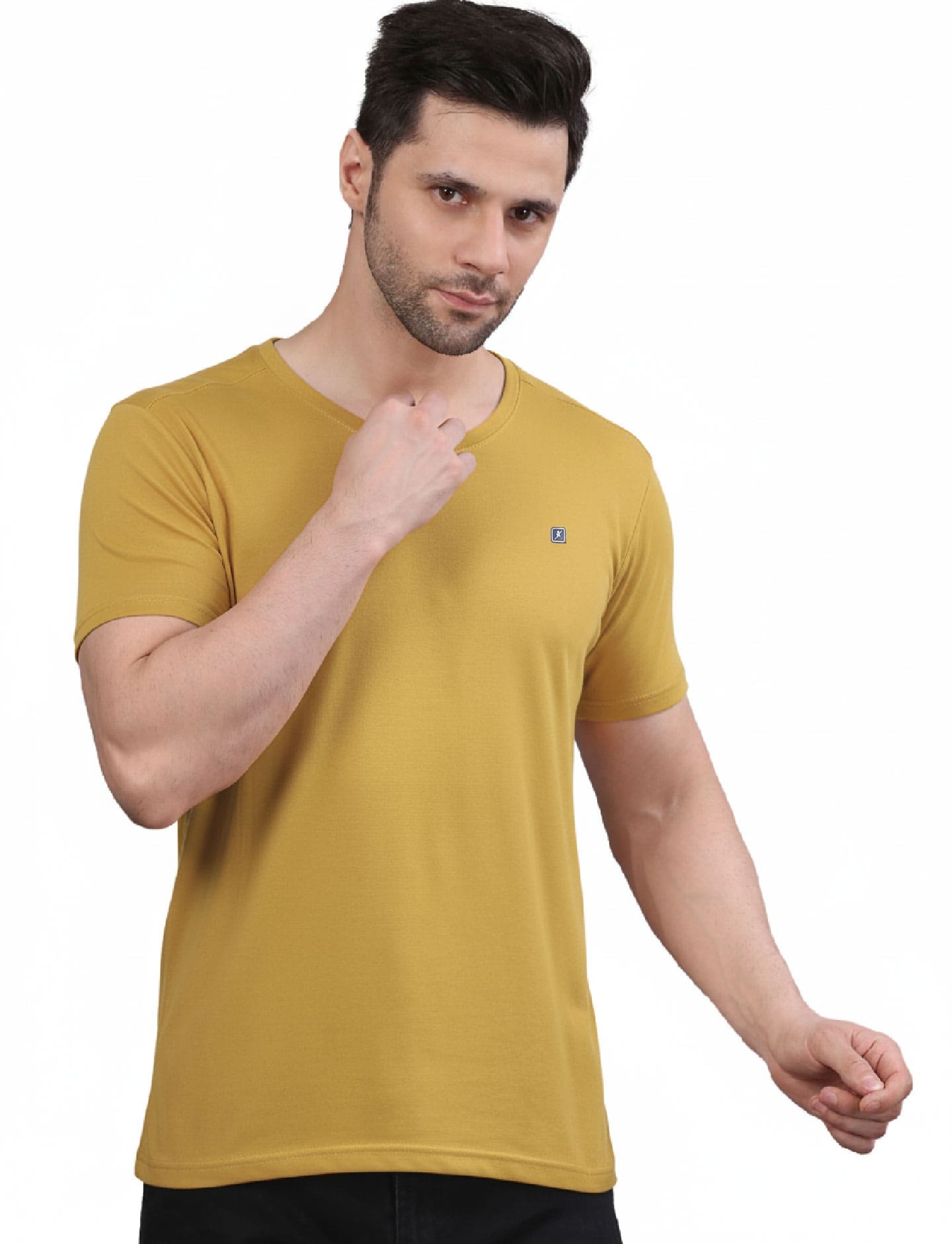 Men's Solid Crew Neck Performance T-Shirt MUSTERD