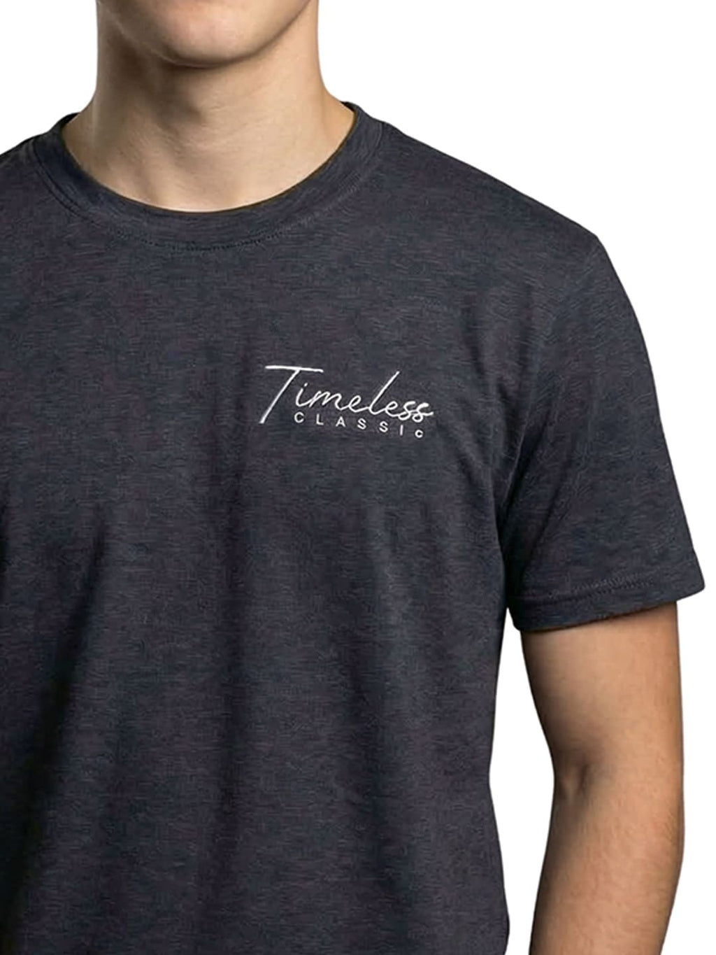 Black round neck half sleeves printed T-shirt