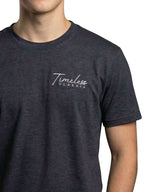 Black round neck half sleeves printed T-shirt