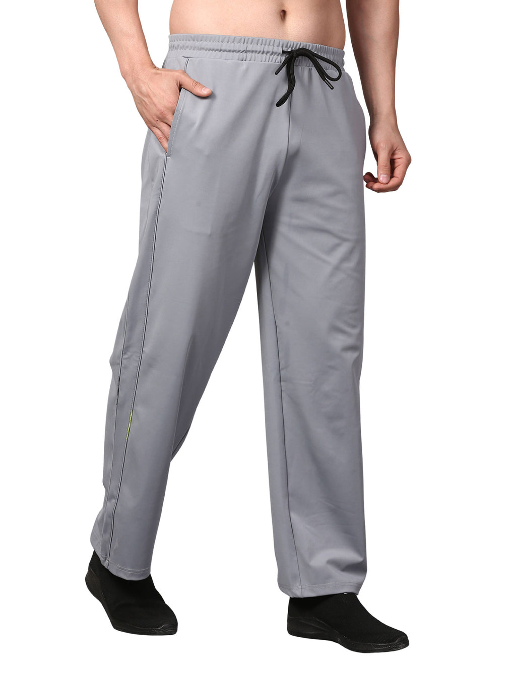 Men's Track Pants Solid Slim Fit Grey