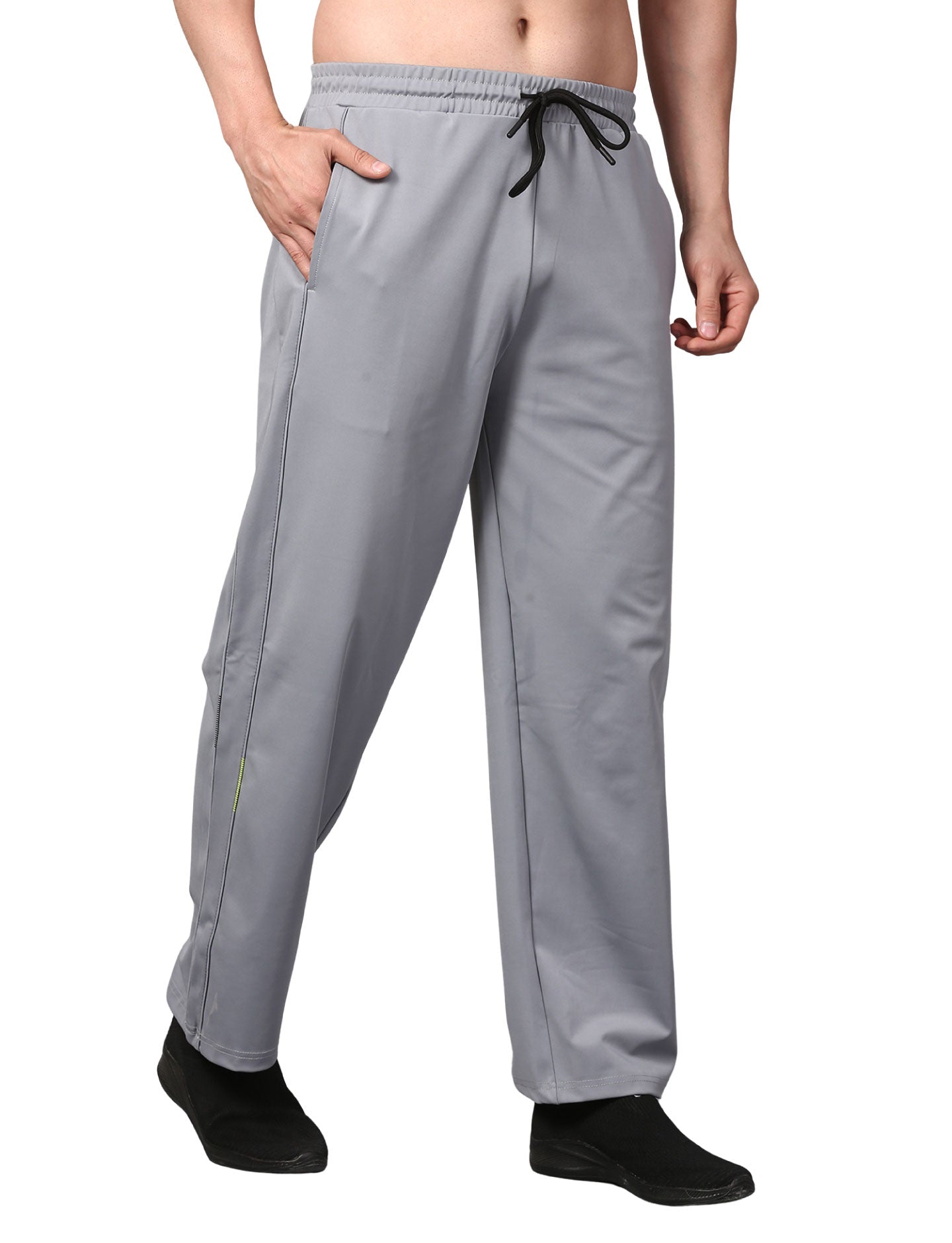 Men's Track Pants Solid Slim Fit Grey