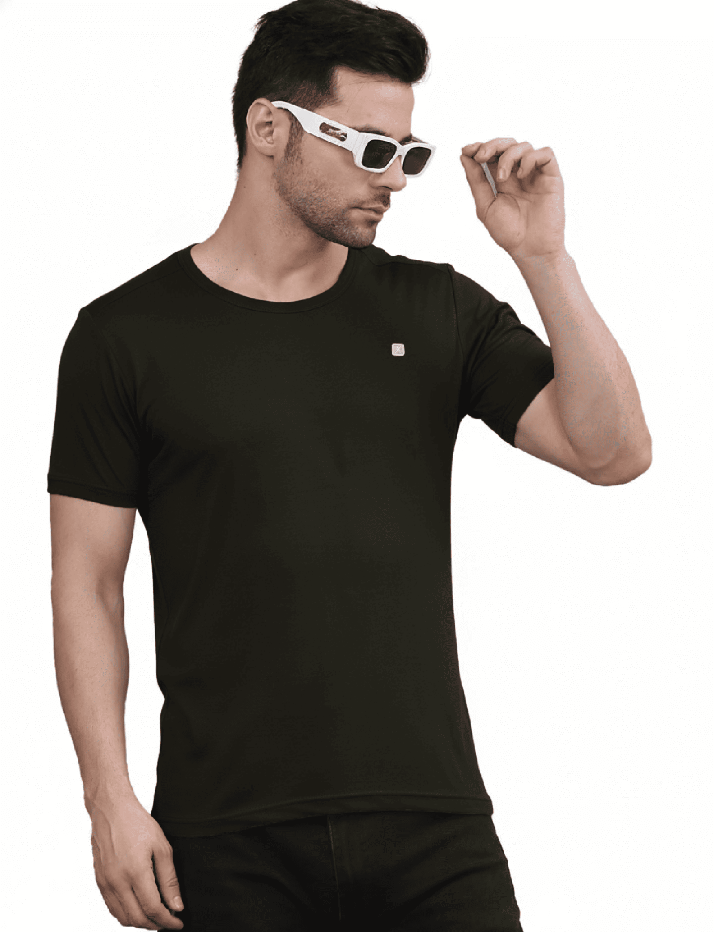 Men's Solid Crew Neck Performance T-Shirt Black