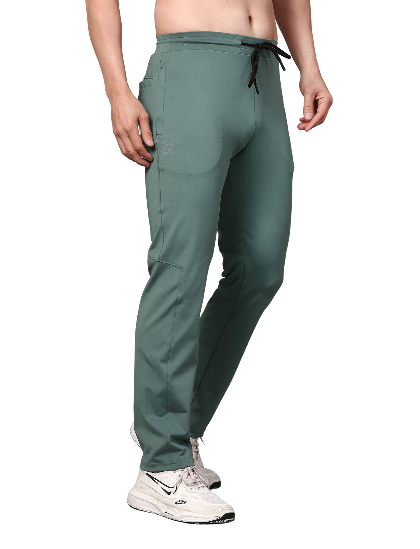 Men's Track Pants Joggers Zipper Gen Z Casual, Sports Gym Activities Sage Green