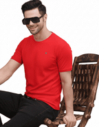 Men's Solid Crew Neck Performance T-Shirt Red