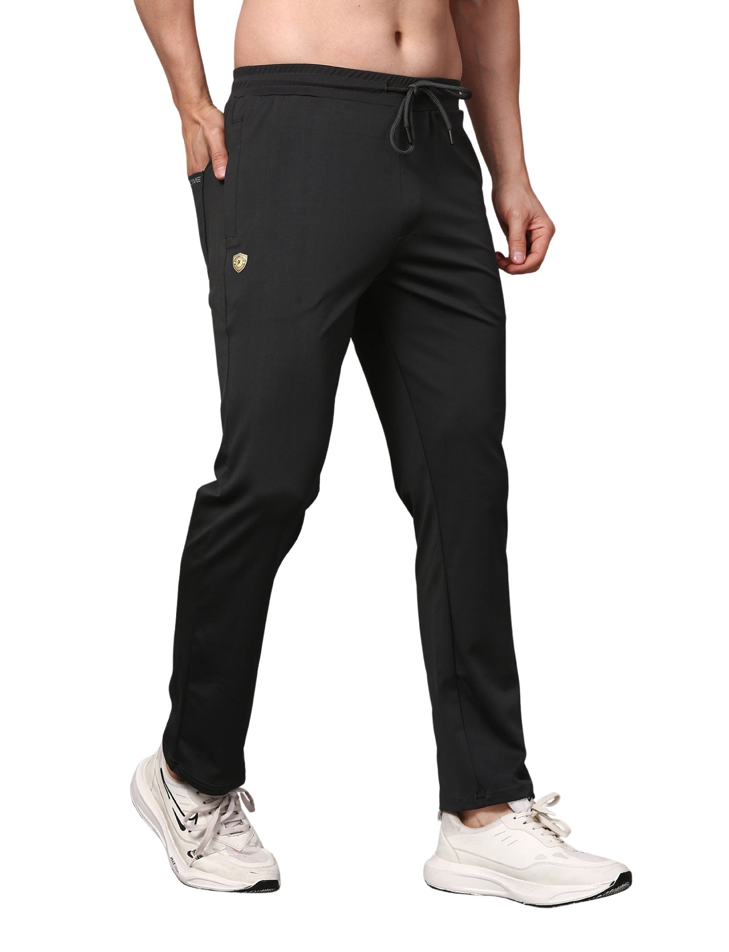 Men's Track Pants Joggers Zipper Gen Z Casual, Sports Gym Activities Dark Grey