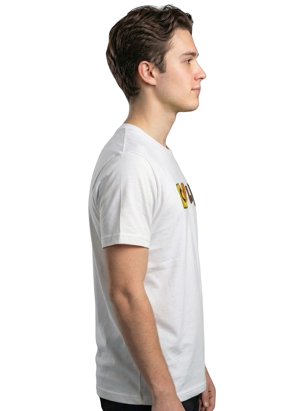 White round neck half sleeves printed T-shirt
