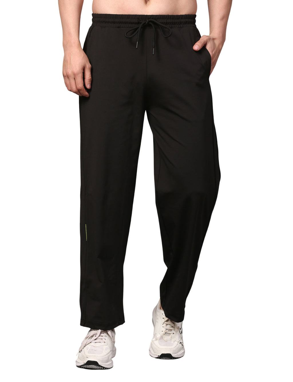 Men's Track Pants Solid Slim Fit Joggers for Man, Boy & Gen Z Drawsting Black