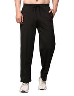 Men's Track Pants Solid Slim Fit Black