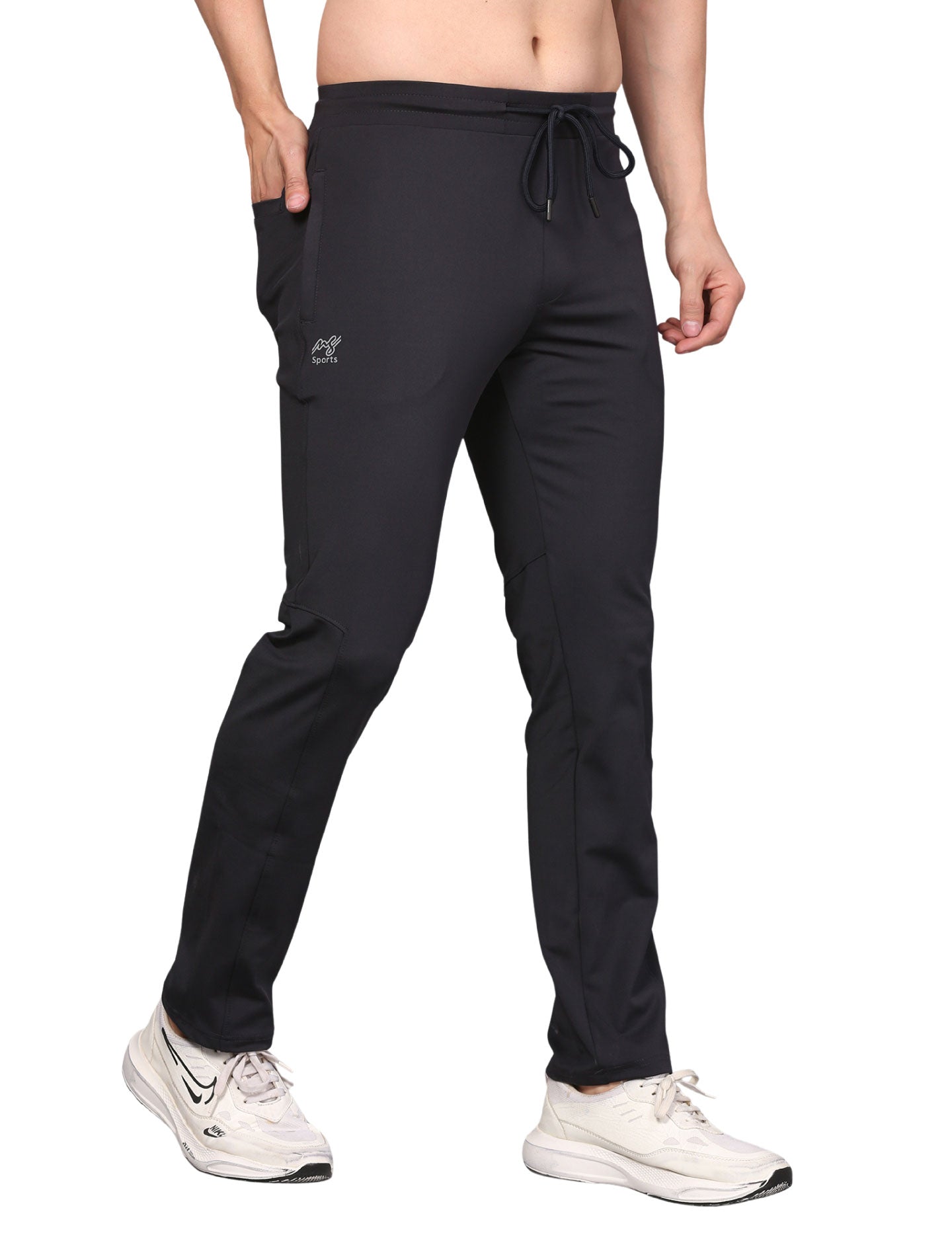 Men's Track Pants Joggers Zipper Gen Z Casual, Sports Gym Activities Black