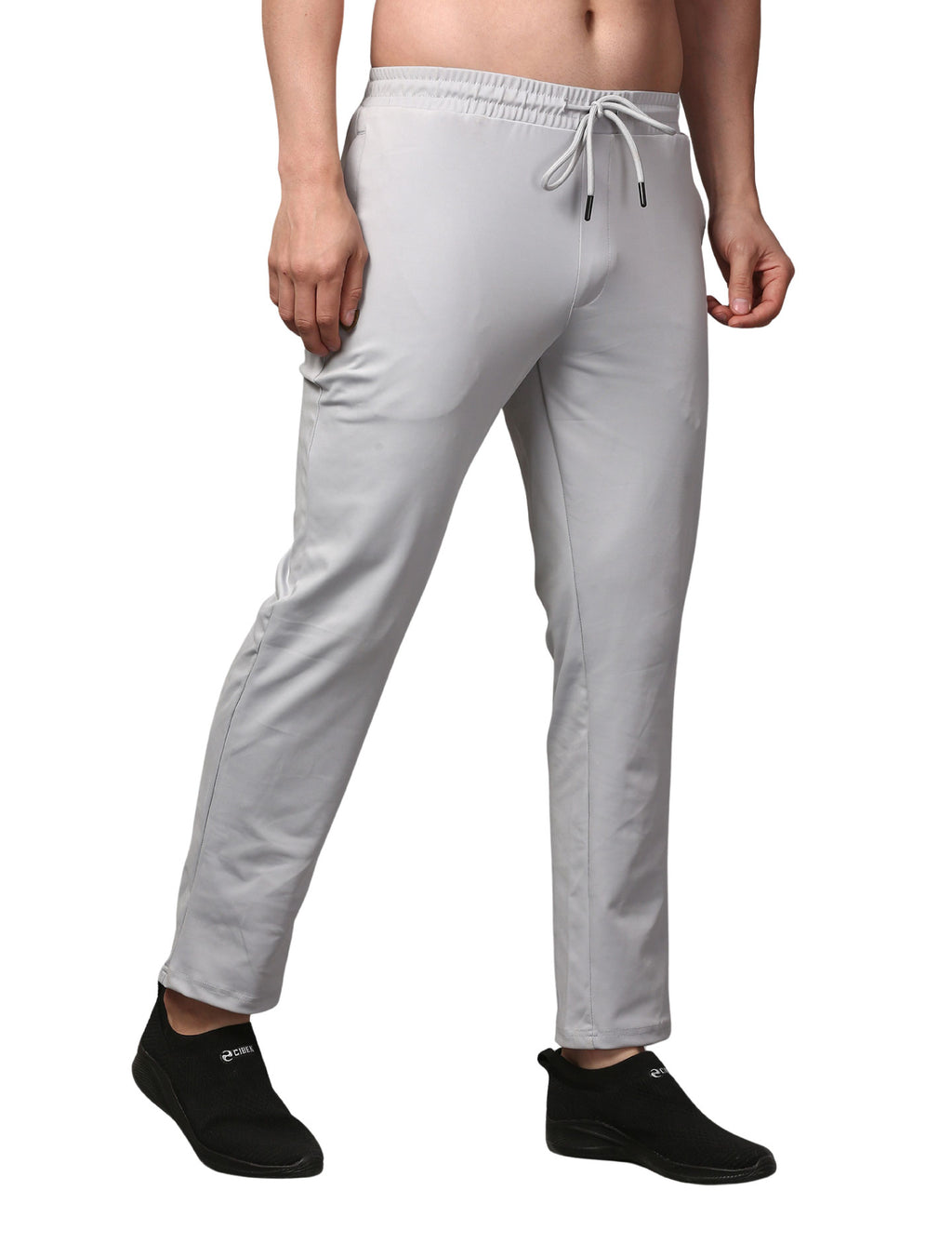 Men's Track Pants Joggers Zipper Gen Z Casual, Sports Gym Activities Light Grey