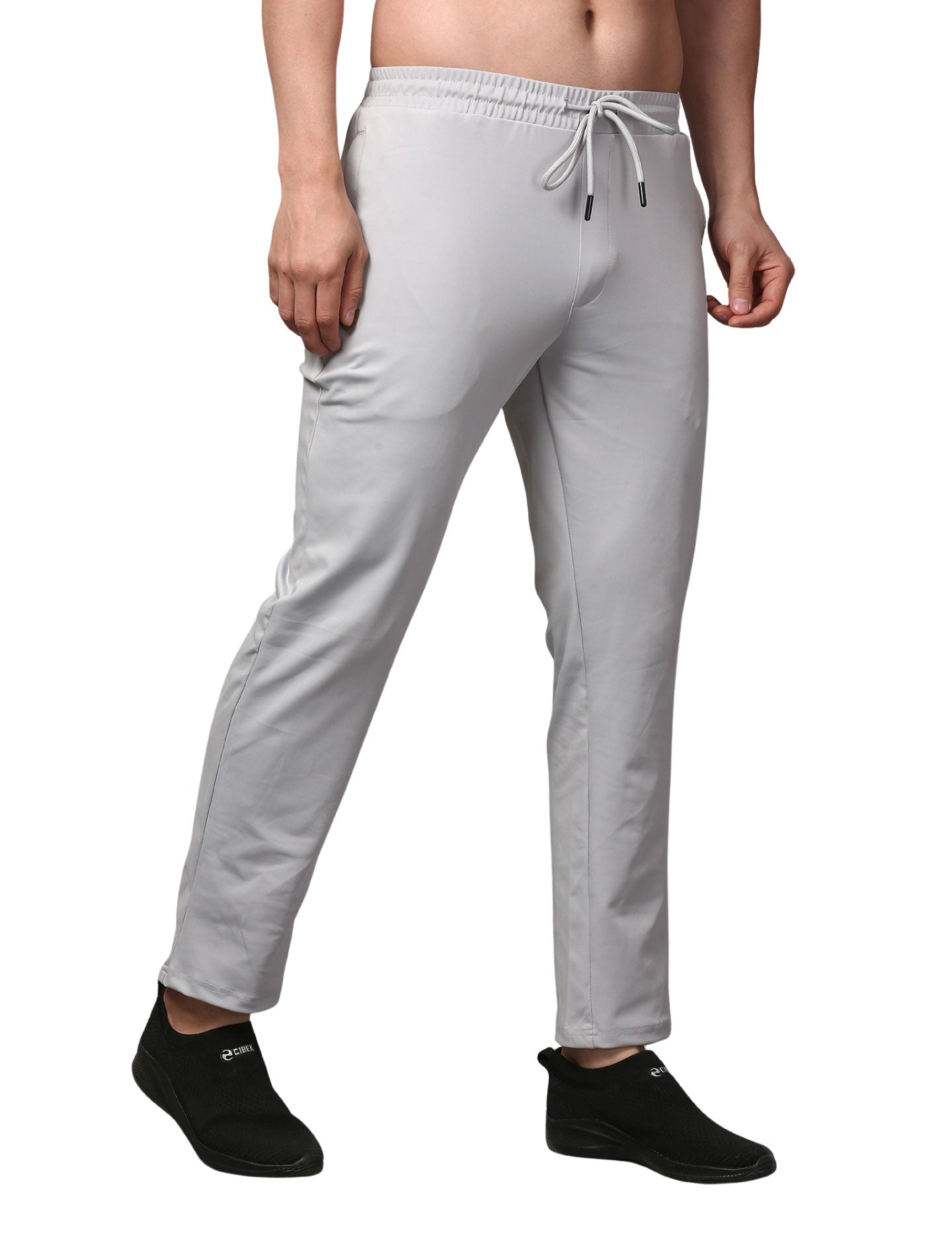 Men's Track Pants Joggers Zipper Gen Z Casual, Sports Gym Activities Light Grey