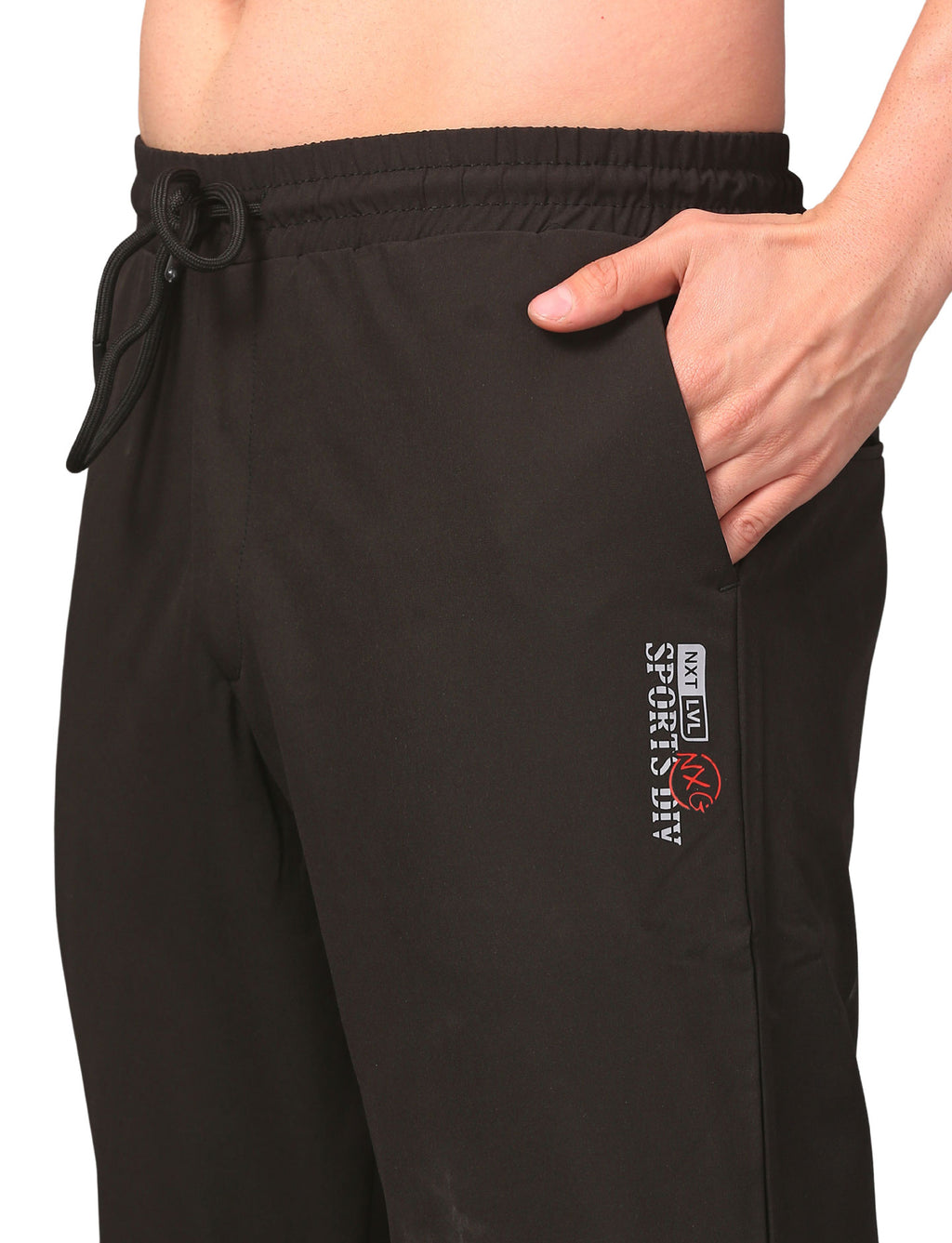 Men's Track Pants Sport Slim Fit Joggers for Gen Z with Pocket Activewear Black