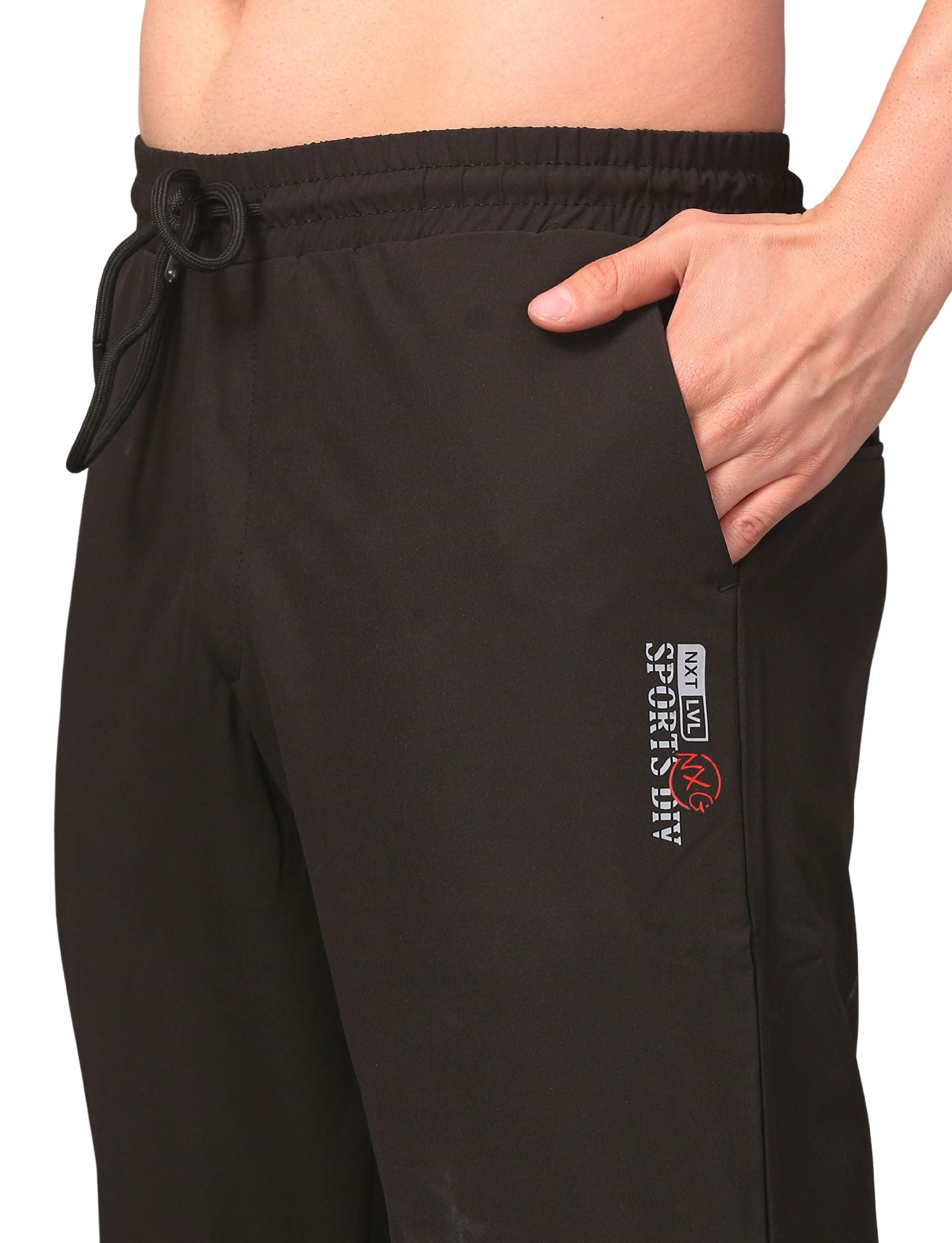 Men's Track Pants Sport Slim Fit Joggers for Gen Z with Pocket Activewear Black