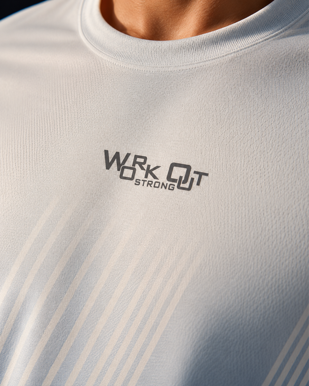 Men's Sports Co-ord Set – WorkOut Strong | White & Sky Blue