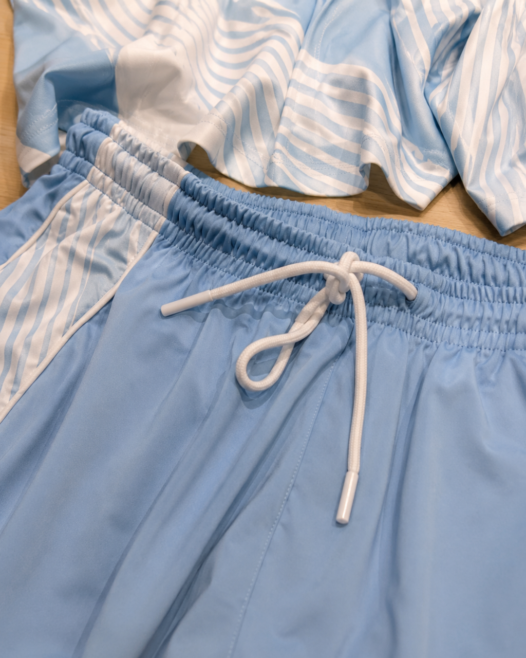 Men's Sports Co-ord Set – WorkOut Strong | White & Sky Blue