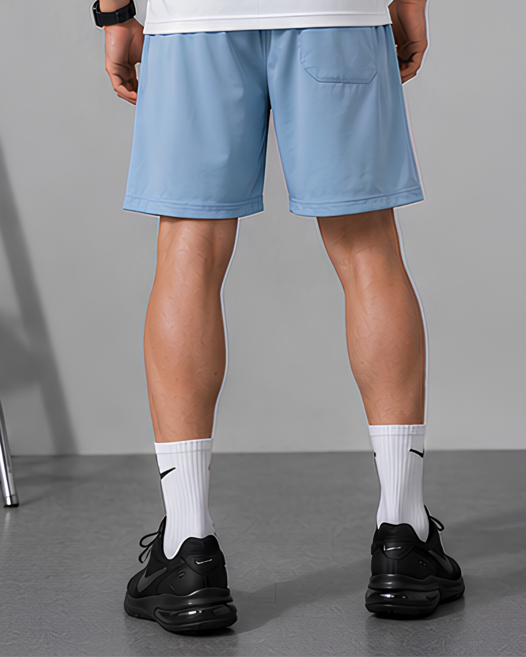 Men's Sports Co-ord Set – WorkOut Strong | White & Sky Blue