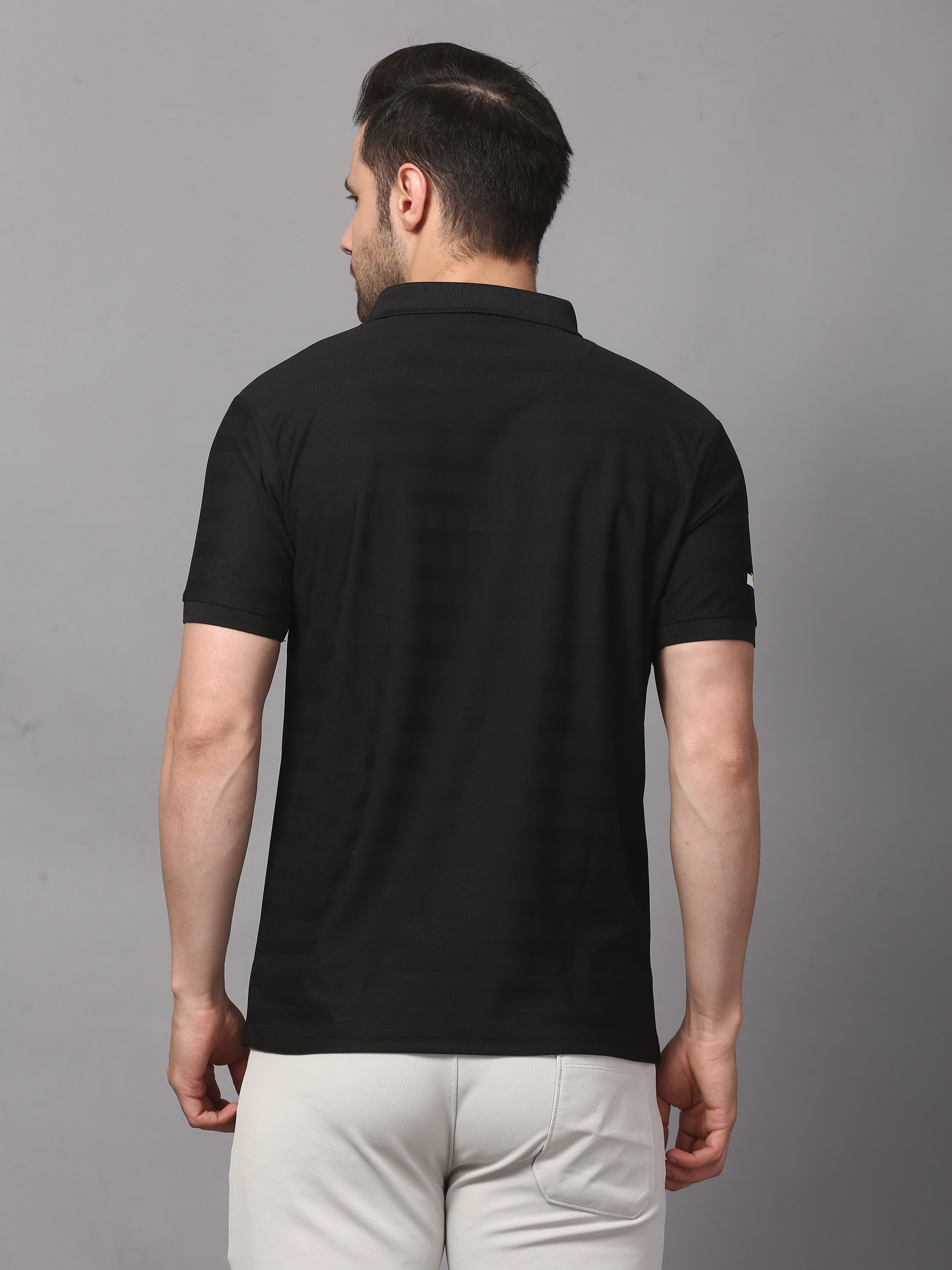 Men's Plain Polo T-Shirt with Pocket Black