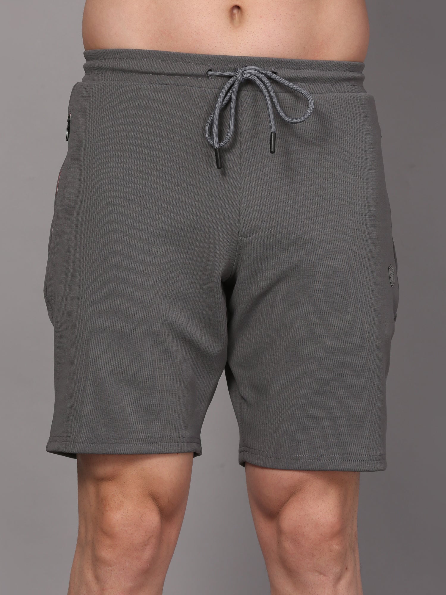 Men's grey Shorts with drawstring and pockets