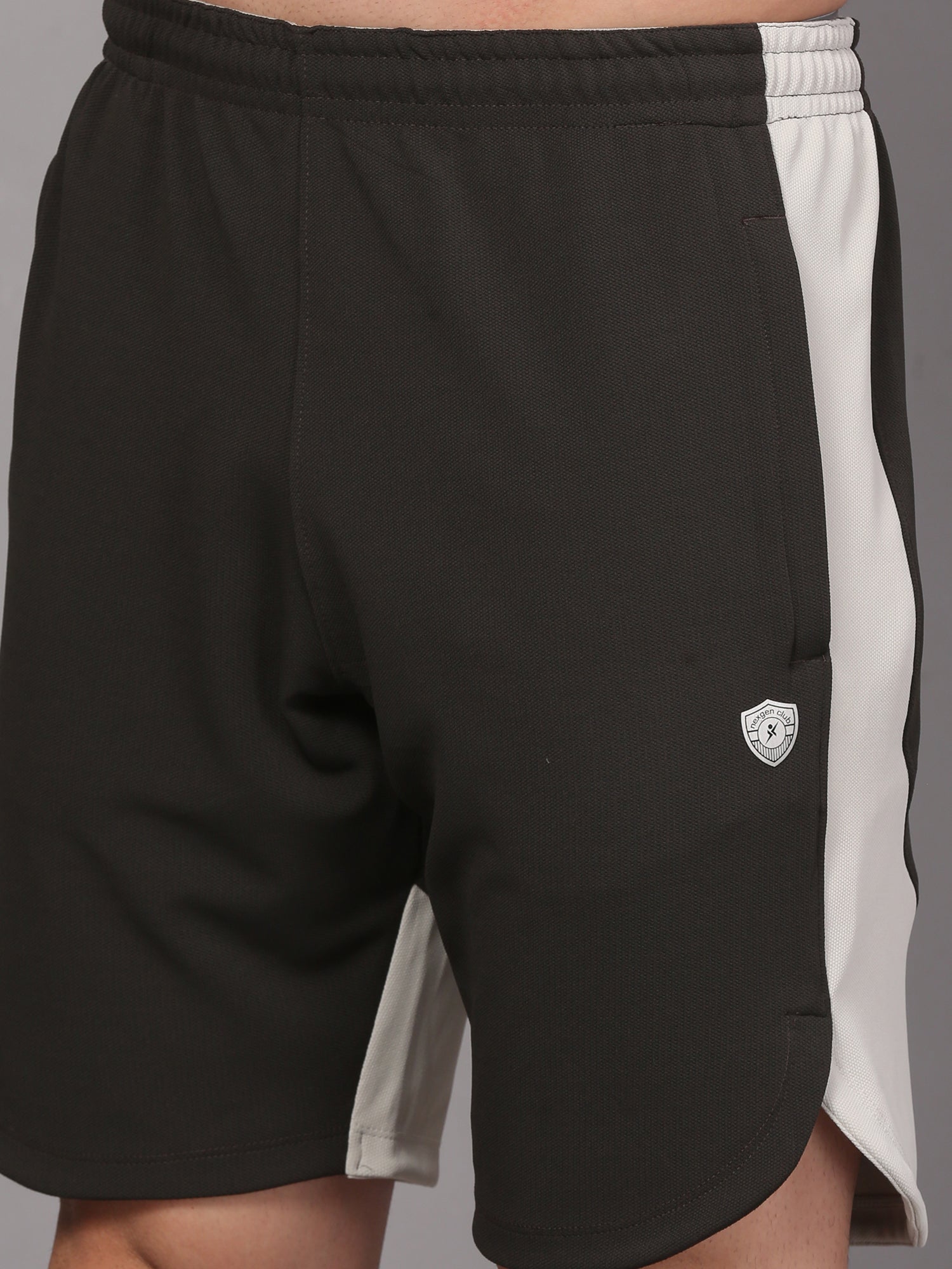 Black shorts with a white stripe 