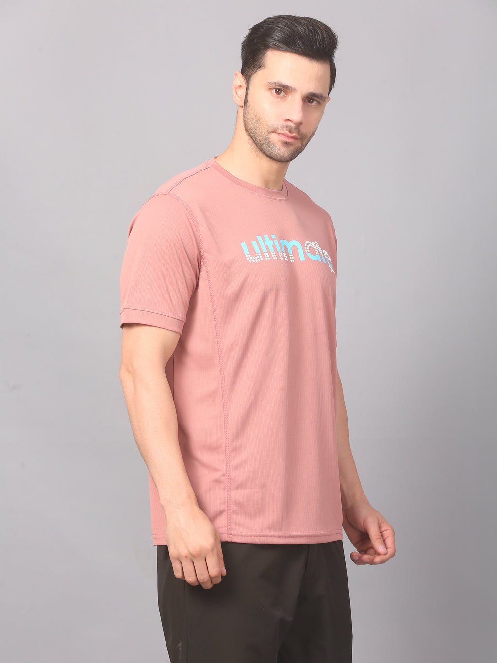 Men’s Graphic Print on Chest Matrix Sports T-Shirt Activewear (Pink)