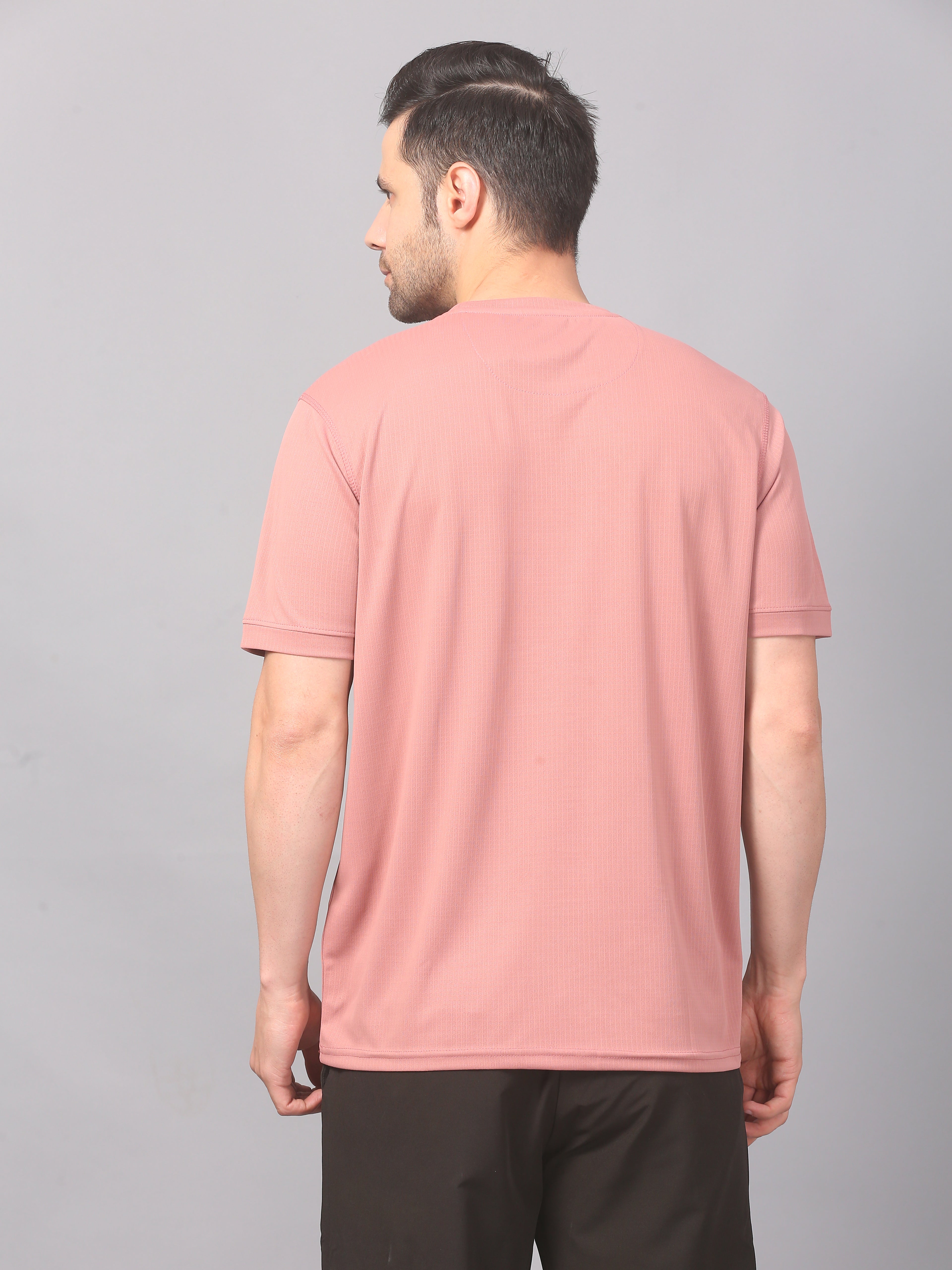 Men’s Graphic Print on Chest Matrix Sports T-Shirt Activewear (Pink)