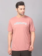 Men’s Graphic Print on Chest Matrix Sports T-Shirt Activewear (Pink)