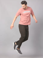 Men’s Graphic Print on Chest Matrix Sports T-Shirt Activewear (Pink)