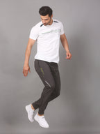 Men’s T-Shirt Round Neck Pullover Sports Performance Tee (White)