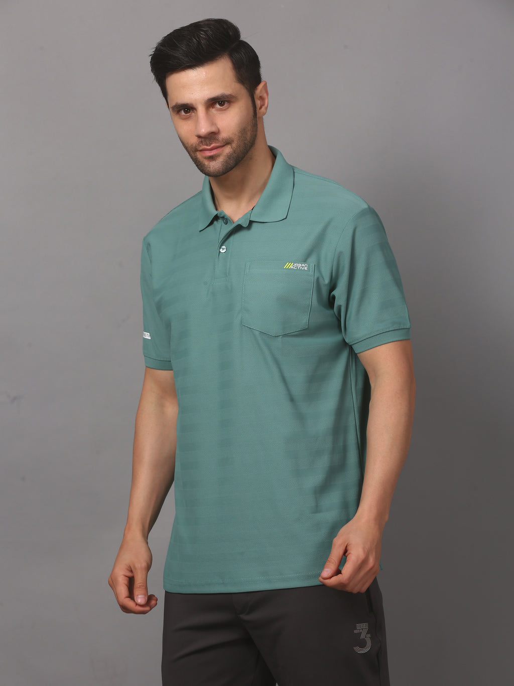Men's Plain Polo T-Shirt with Pocket Brown Bearly Green