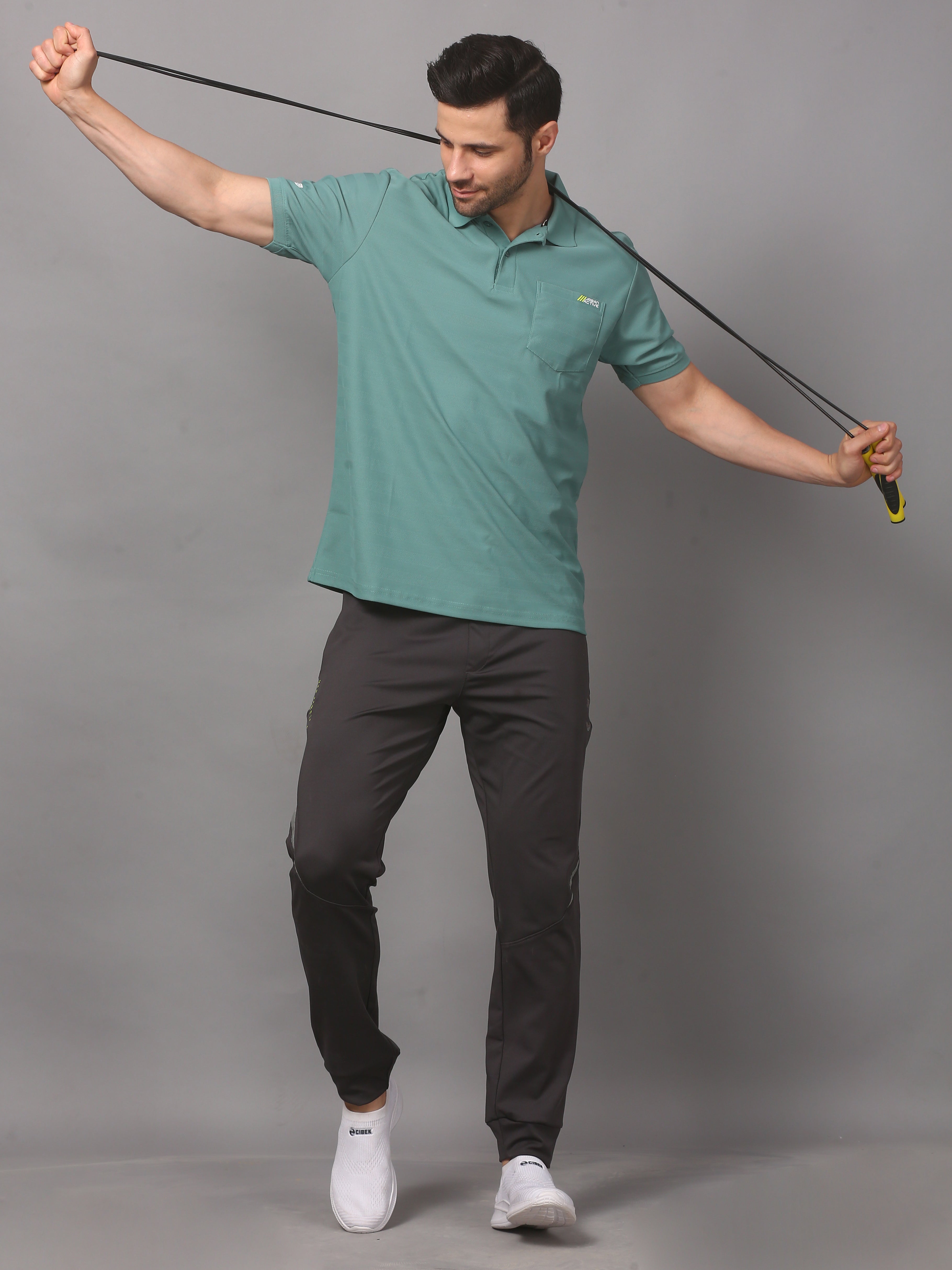 Men's Plain Polo T-Shirt with Pocket Brown Bearly Green