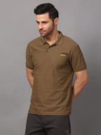 Men's Plain Polo T-Shirt with Pocket – Brown