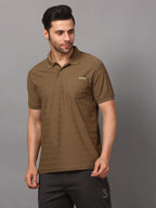 Men's Plain Polo T-Shirt with Pocket – Brown