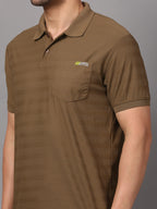 Men's Plain Polo T-Shirt with Pocket – Brown
