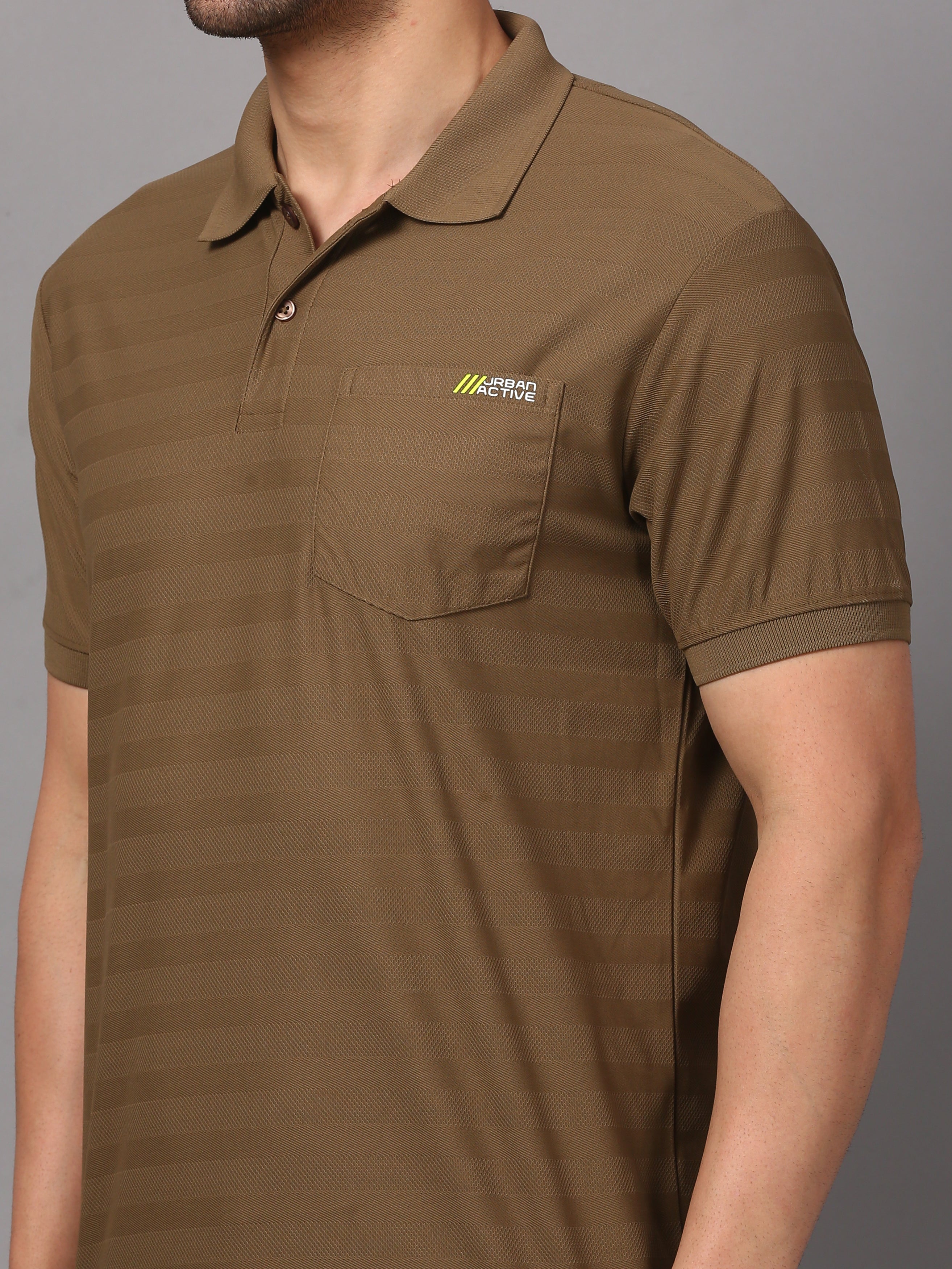 Men's Plain Polo T-Shirt with Pocket Brown