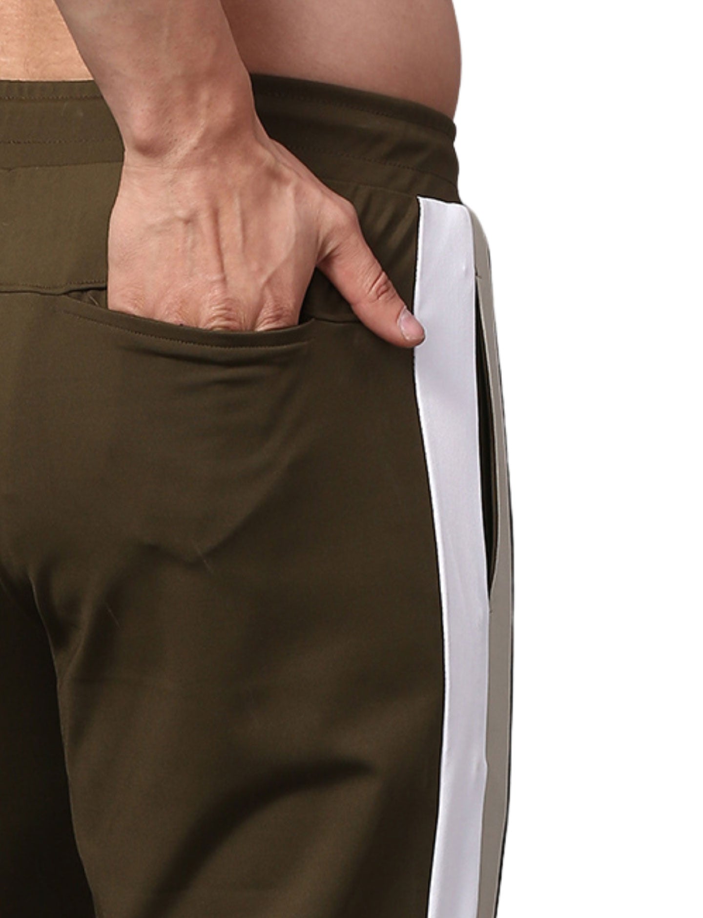 Men's Track Pants Smart Fit Joggers with Side 2 with Back 1 Pockets Active Olive