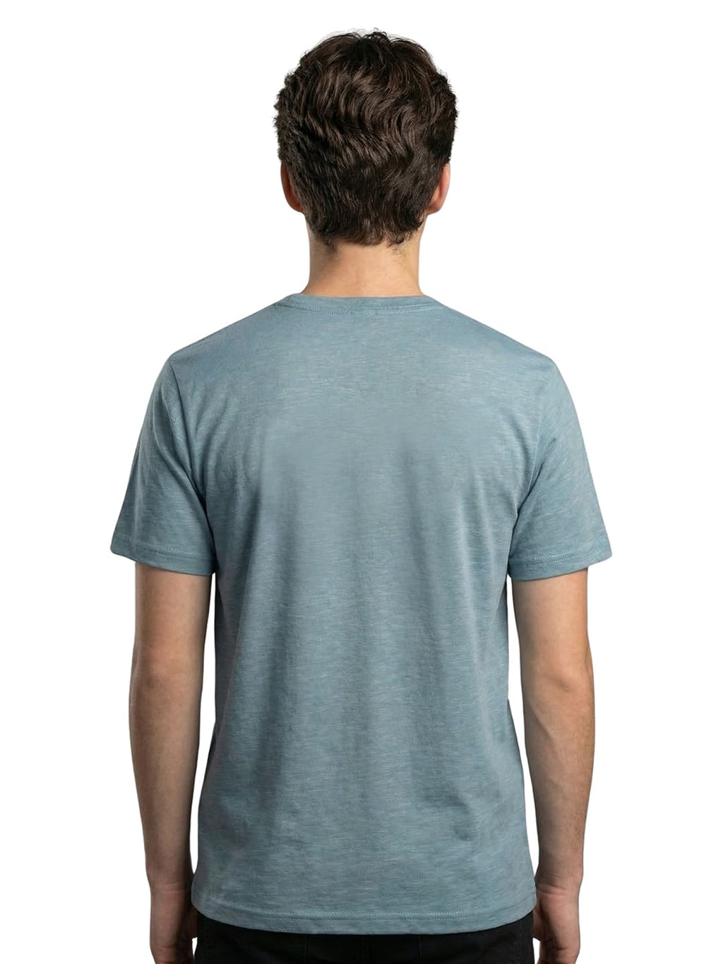 Blue round neck half sleeves T-shirt