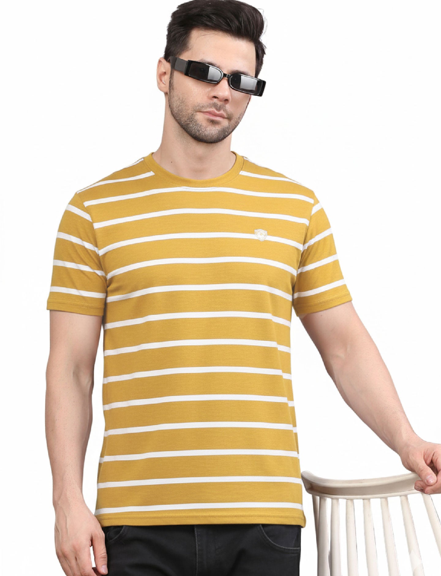 Men's Striped Crew Neck T-Shirt
