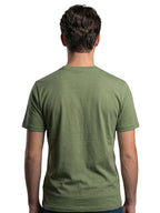 Light olive green round neck printed T-shirt