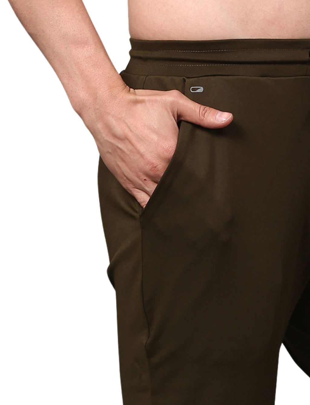 Men's Track Pants Slim Fit Joggers for Gen Z with Zipper Pocket Drawsting Olive