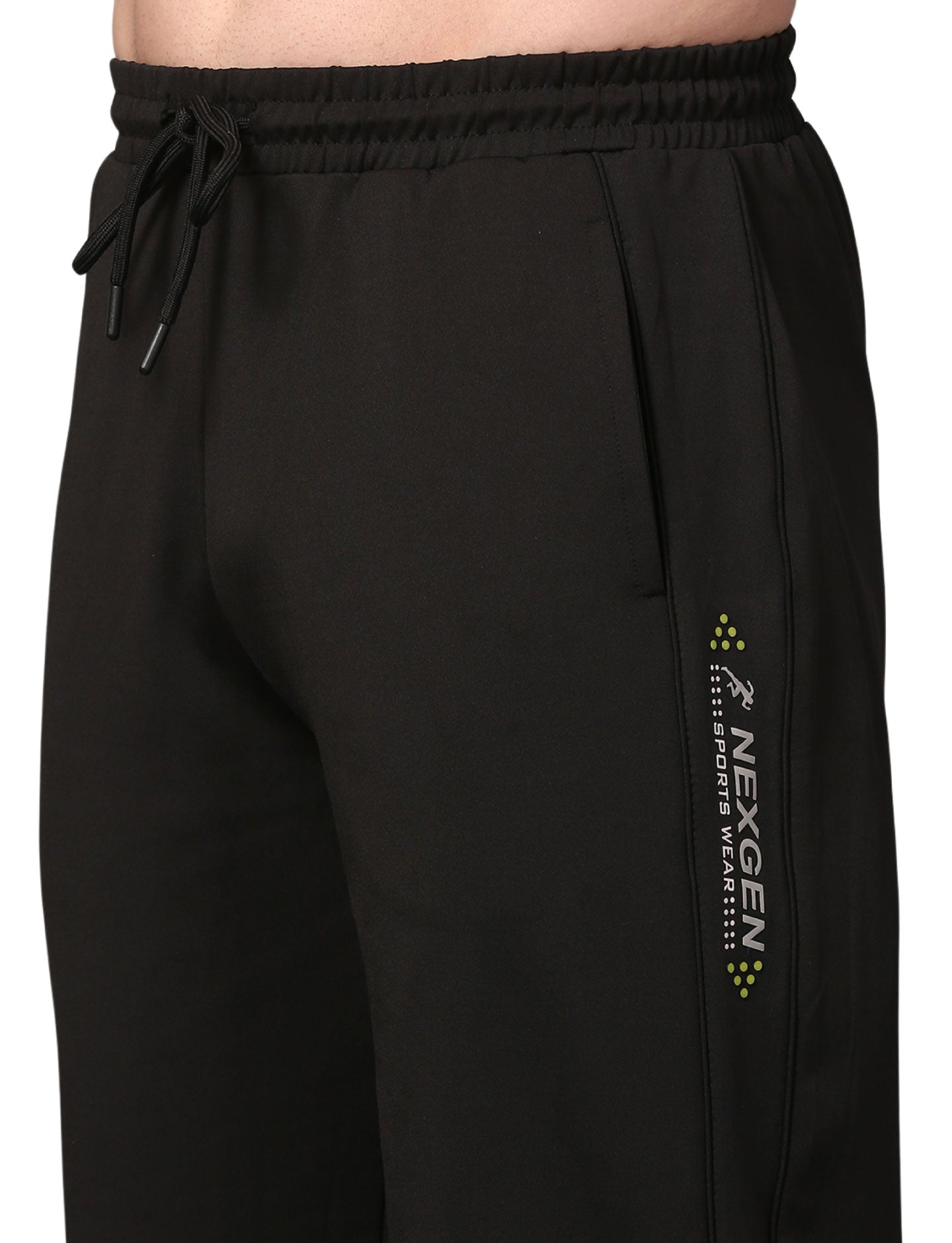 Men's Track Pants Solid Slim Fit Joggers for Man, Boy & Gen Z Drawsting Black