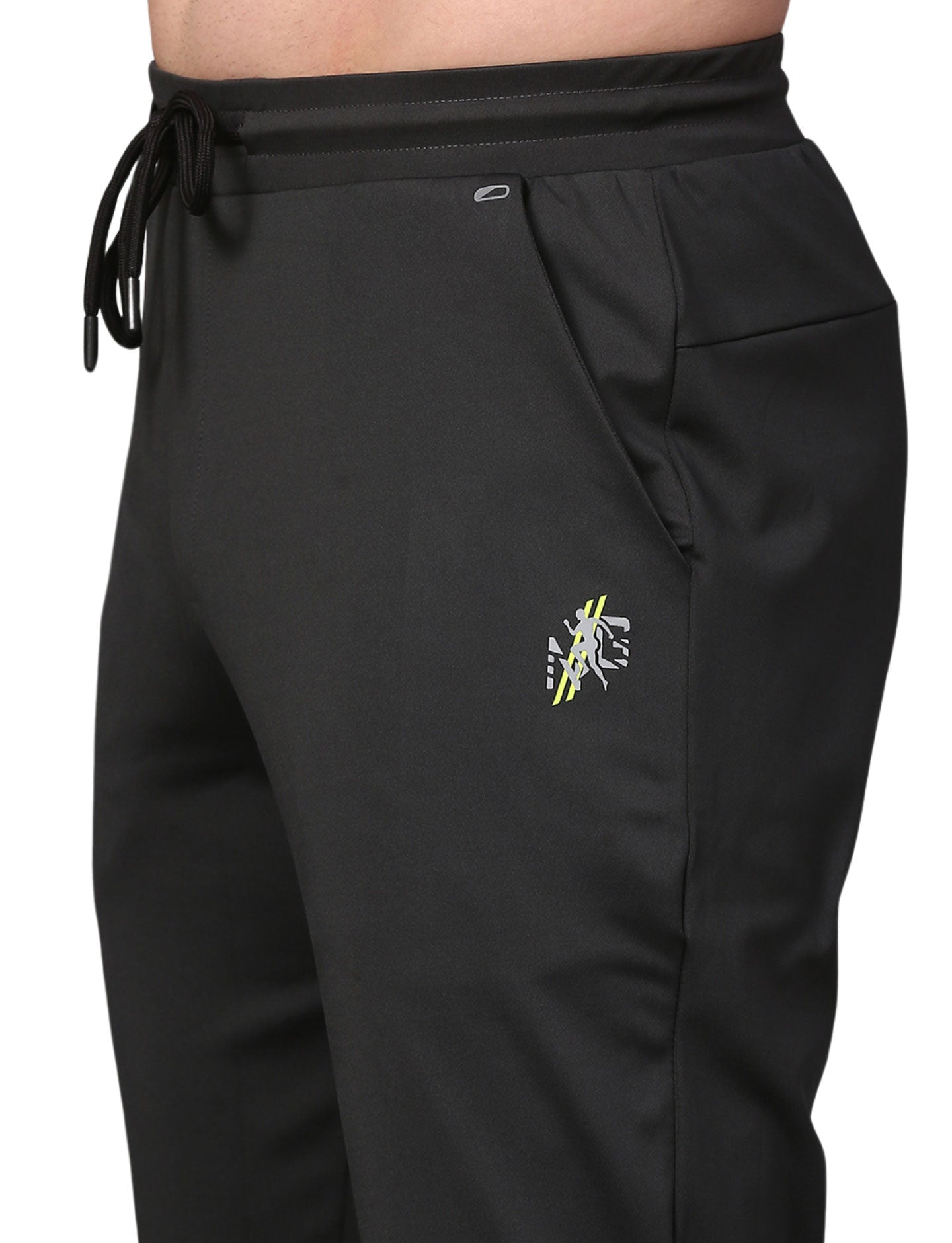 Men's Track Pants Slim Fit Joggers for Gen Z with Zipper Pocket Drawsting Charcoal