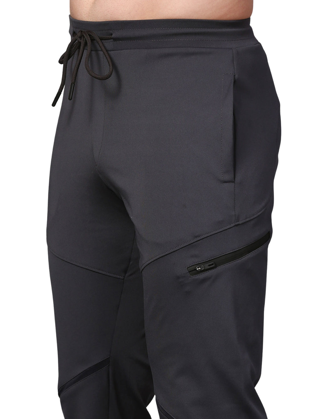 Men's Track Pants Sport Side Zipper for Gen Z with Outdoor Activewear Dark Grey