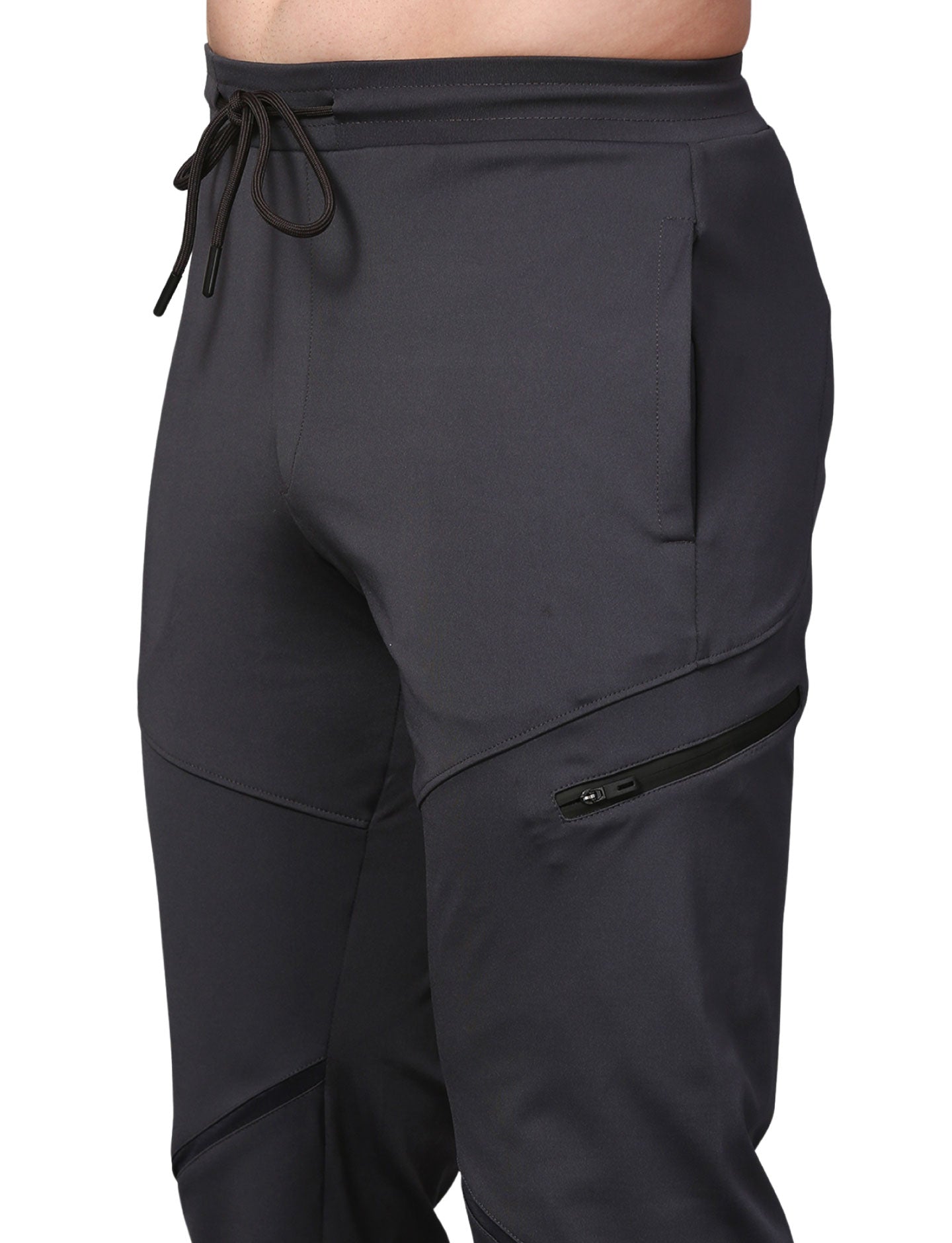 Men's Track Pants Sport Side Zipper for Gen Z with Outdoor Activewear Dark Grey
