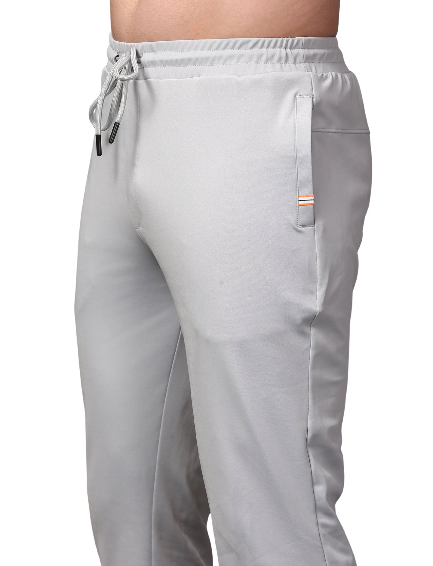 Men's Track Pants Joggers Zipper Gen Z Casual, Sports Gym Activities Light Grey