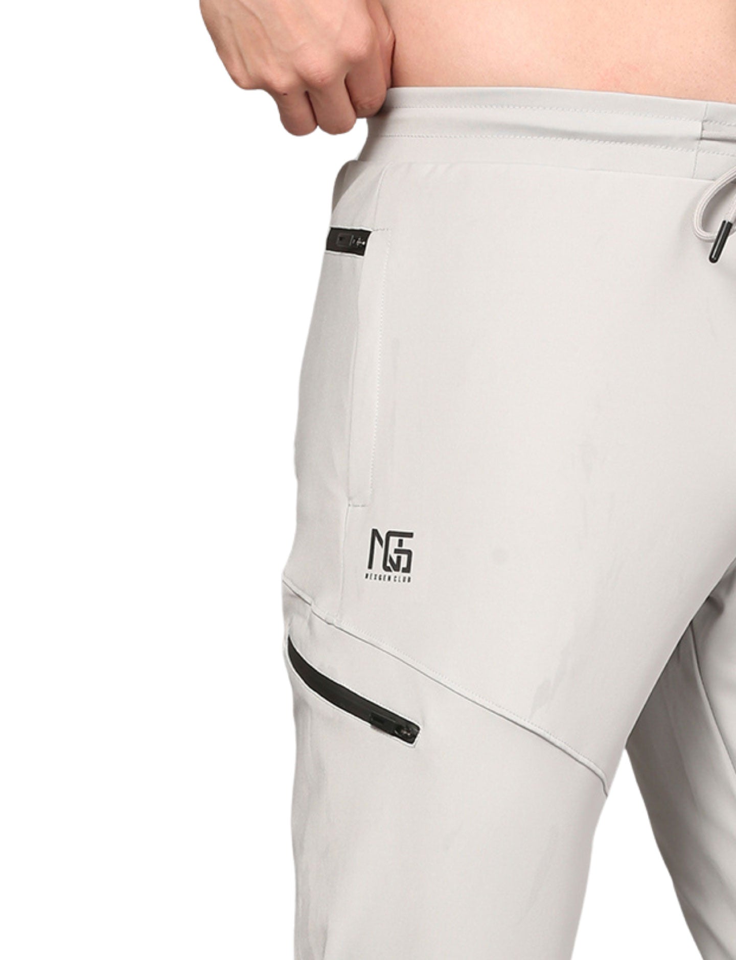 Men's Track Pants Sport Side Zipper for Gen Z with Outdoor Activewear Light Grey